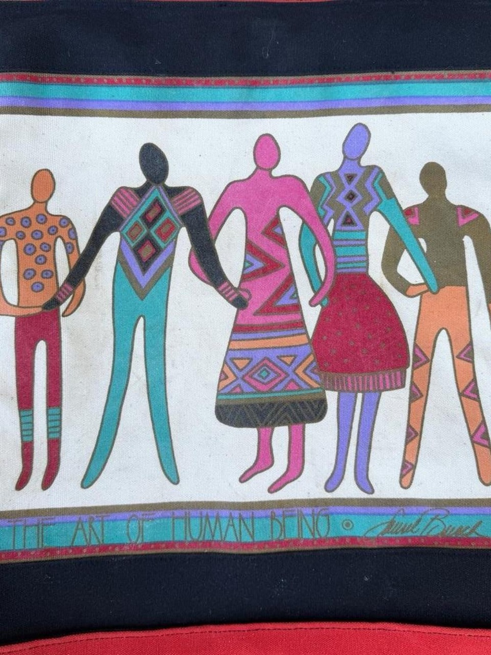 vintage, deadstock "The Art of Human Beings" canvas tote bag by the iconic - Picture 2 of 6